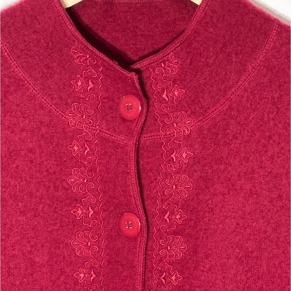 JH Collectibles Sweaters - Deep Red -Cardigan Sweater/CAR COAT Size L- GREAT FOR HOLIDAYS-holiday-core